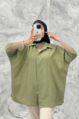 مانتو آستین سه رب کنفی پایین چاکدار