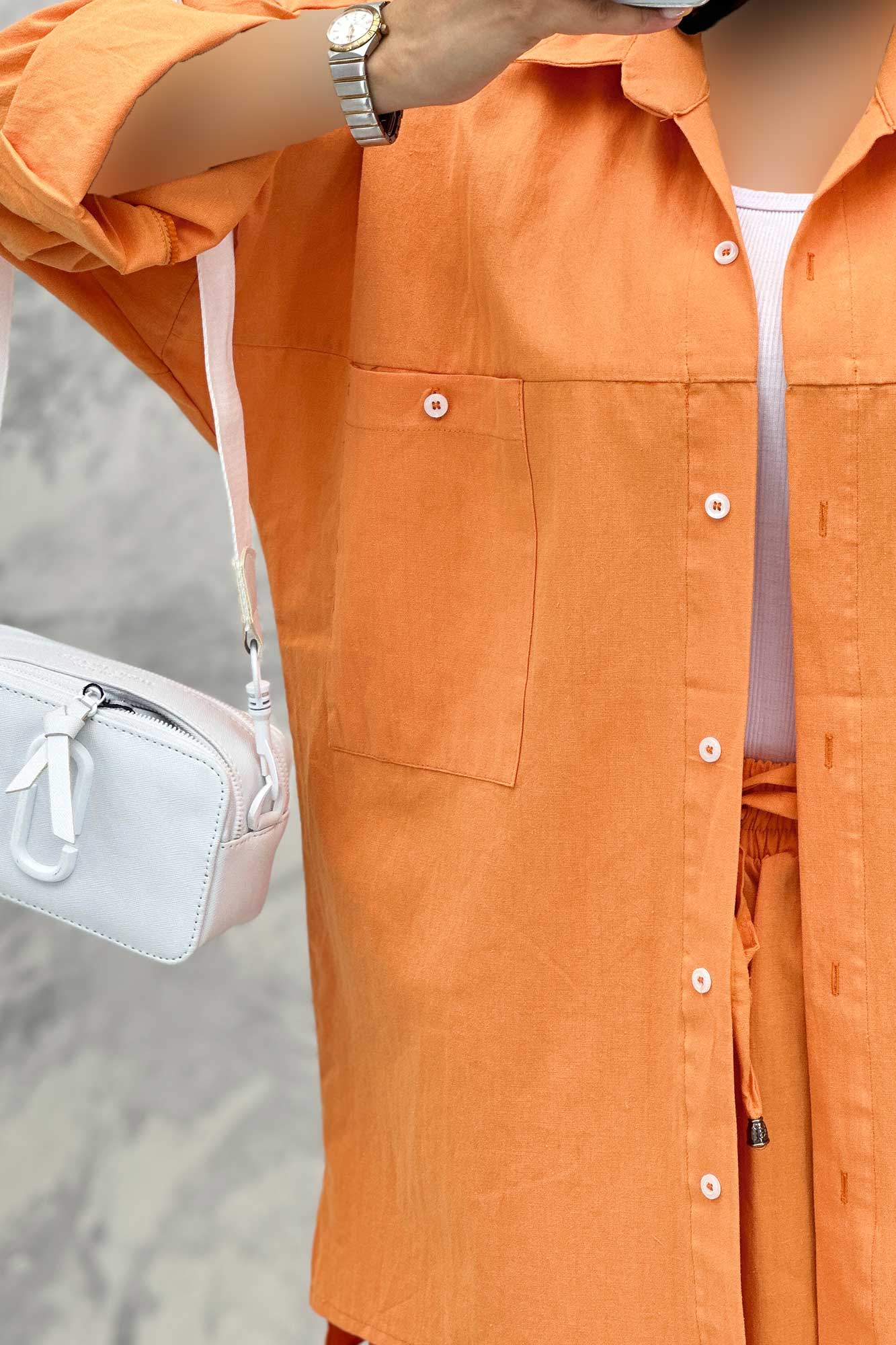 ست مانتو و دامن دو جیب خطی نوژان