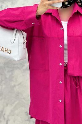 ست مانتو و دامن دو جیب خطی نوژان