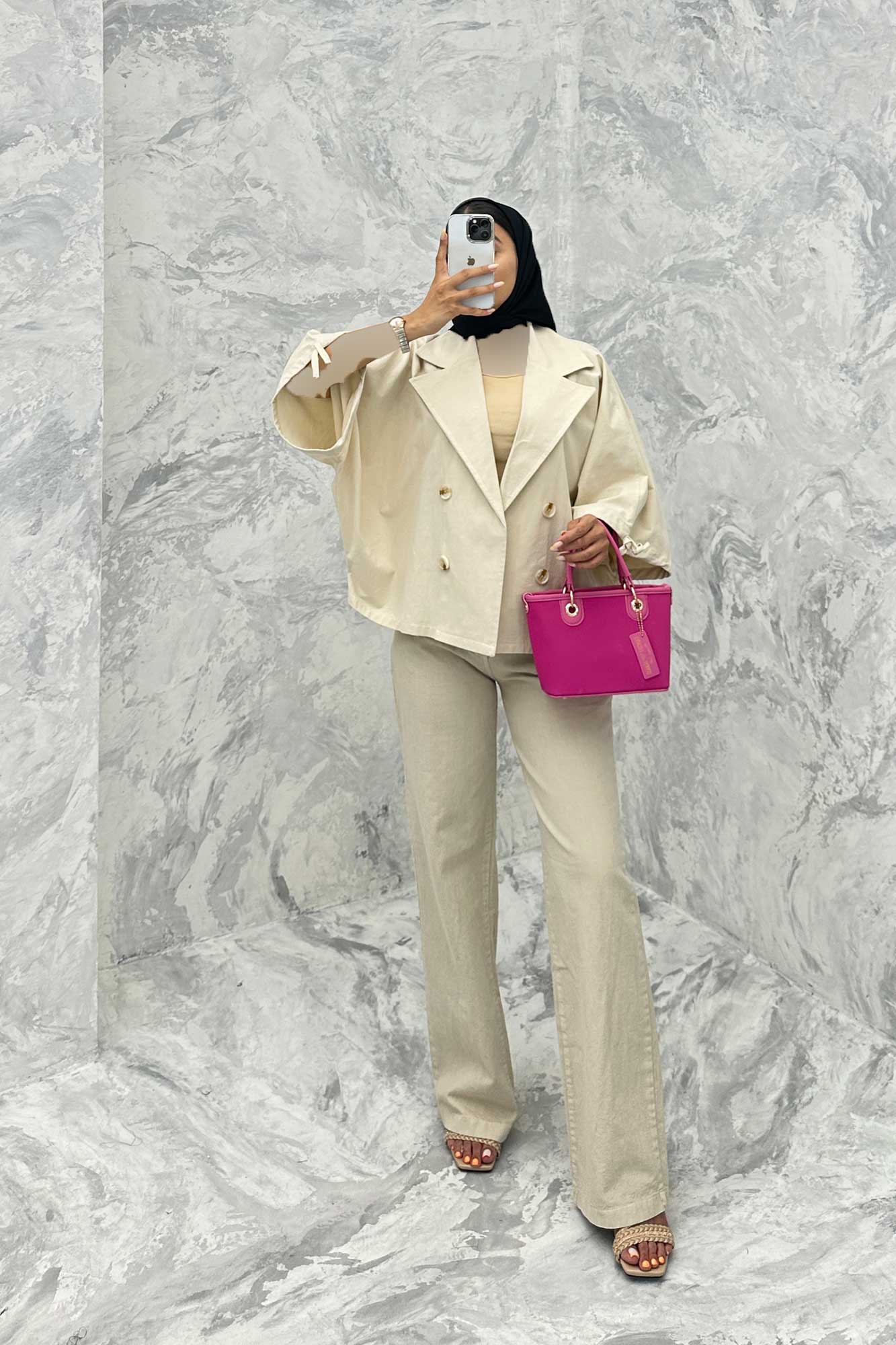 مانتو خفاشی لینن مچ گت دار گلشید