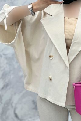 مانتو خفاشی لینن مچ گت دار گلشید