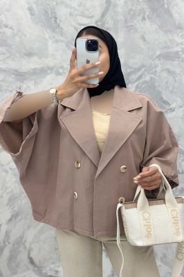 مانتو خفاشی لینن مچ گت دار گلشید