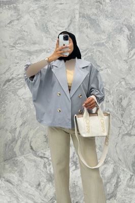 مانتو خفاشی لینن مچ گت دار گلشید