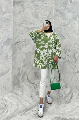 مانتو پشت دکمه آستین پاگن ریفا