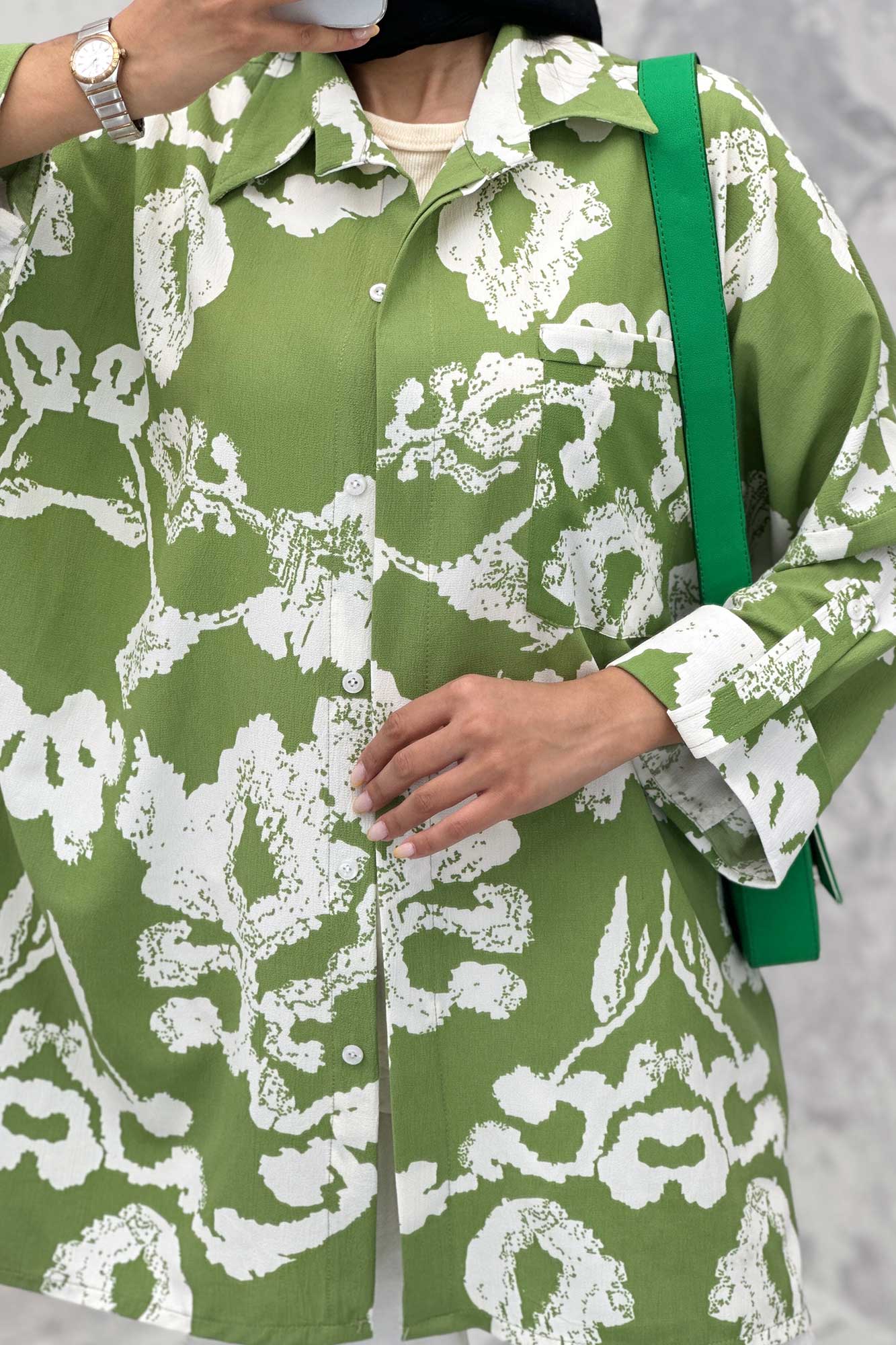 مانتو پشت دکمه آستین پاگن ریفا