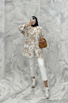 مانتو پشت دکمه آستین پاگن ریفا