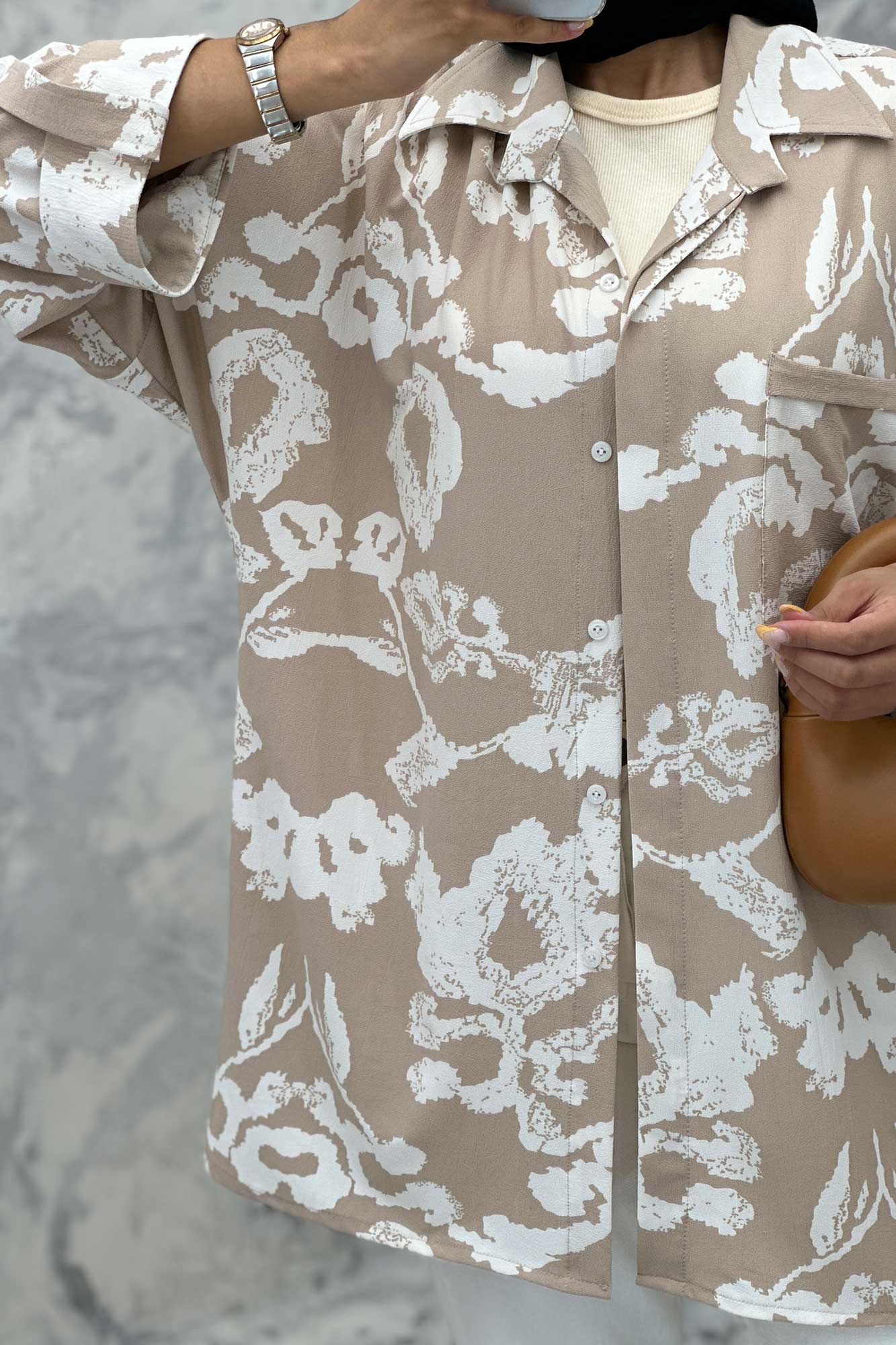 مانتو پشت دکمه آستین پاگن ریفا