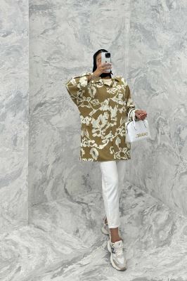 مانتو پشت دکمه آستین پاگن ریفا