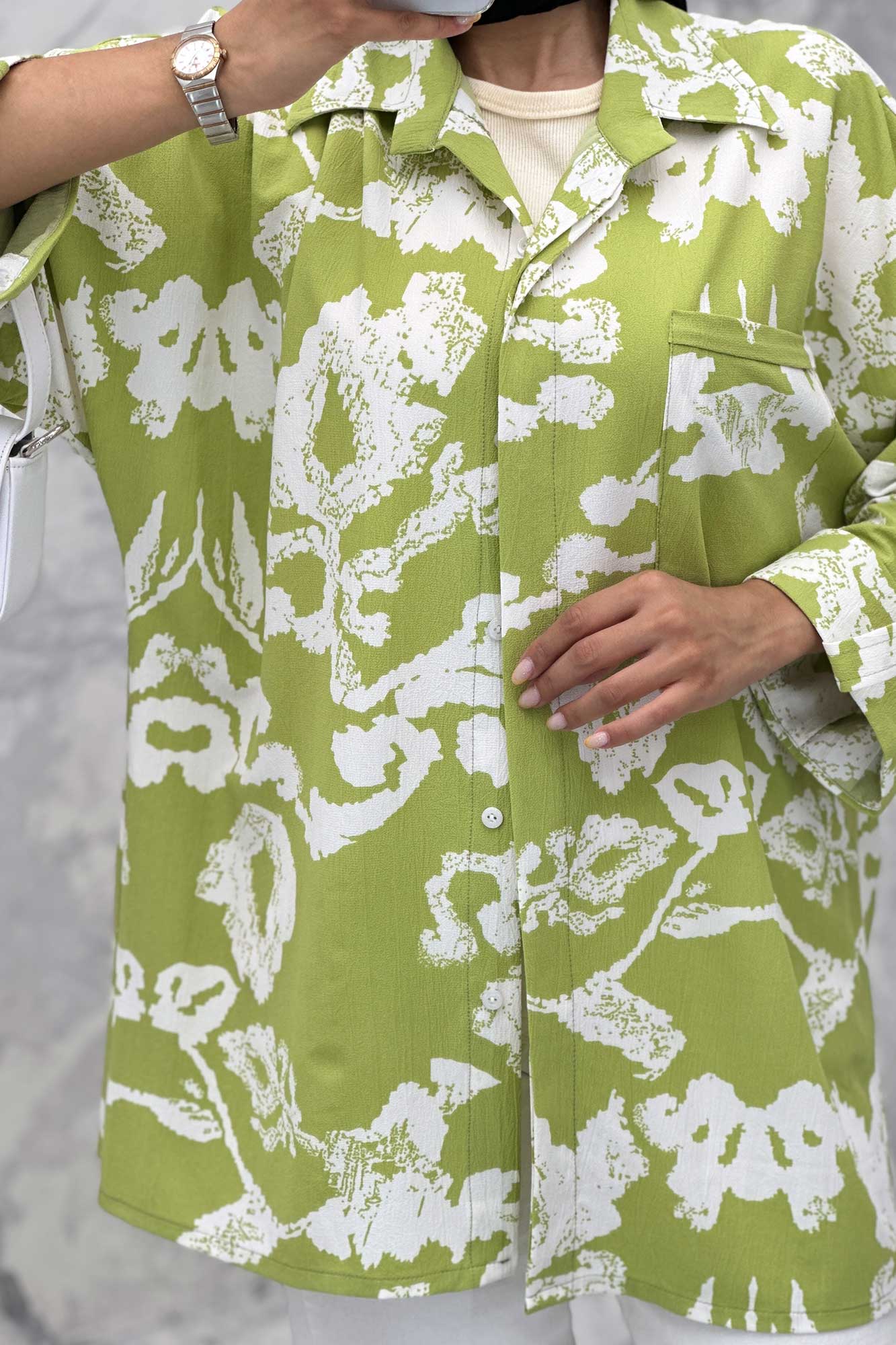 مانتو پشت دکمه آستین پاگن ریفا