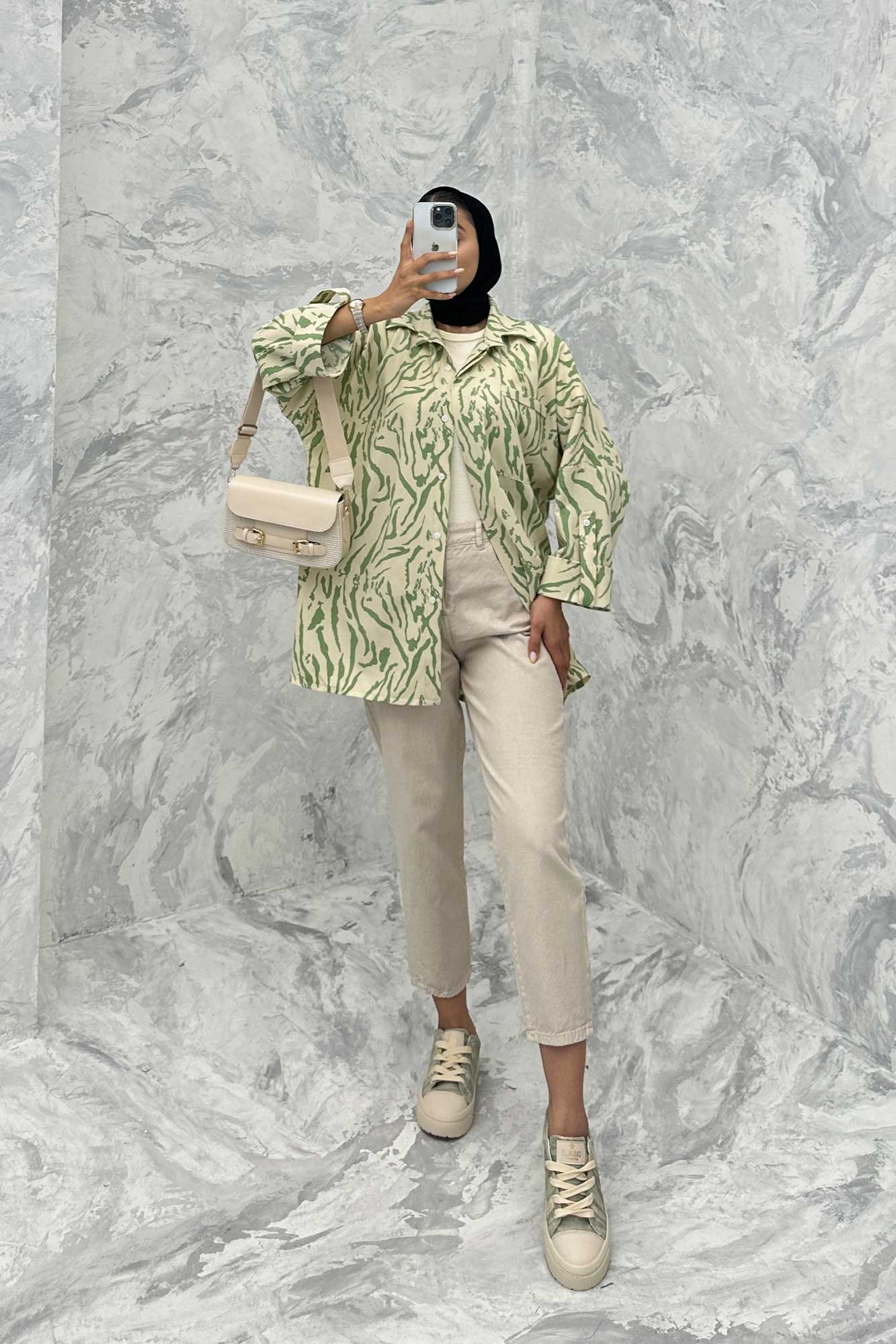 مانتو پشت دکمه آستین پاگن ریفا