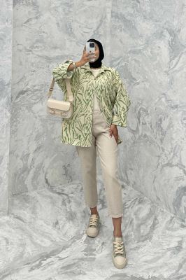 مانتو پشت دکمه آستین پاگن ریفا