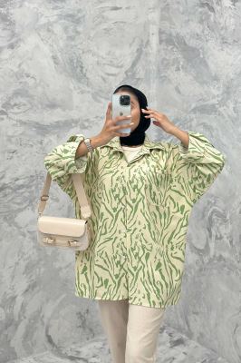 مانتو پشت دکمه آستین پاگن ریفا