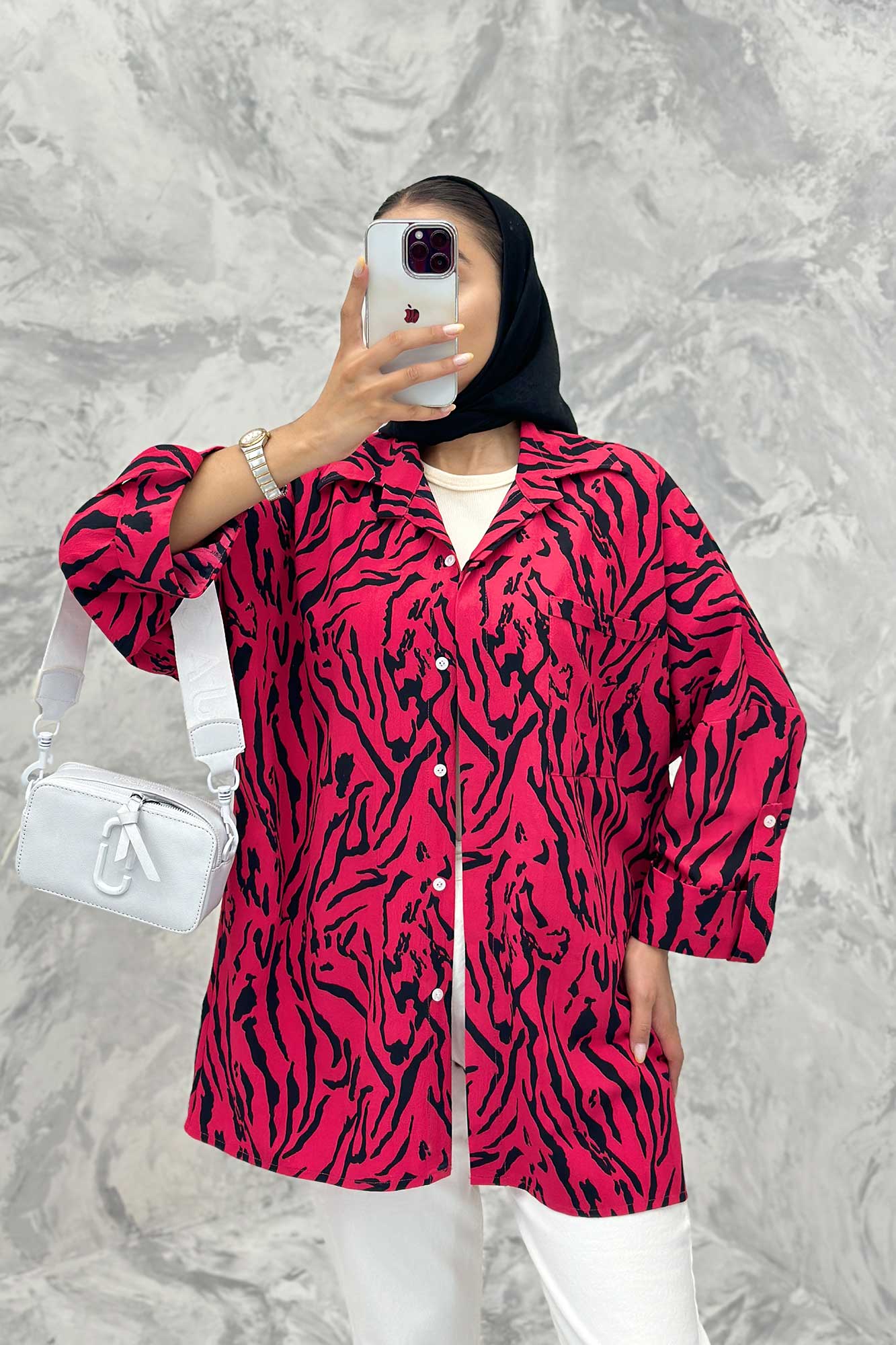 مانتو پشت دکمه آستین پاگن ریفا