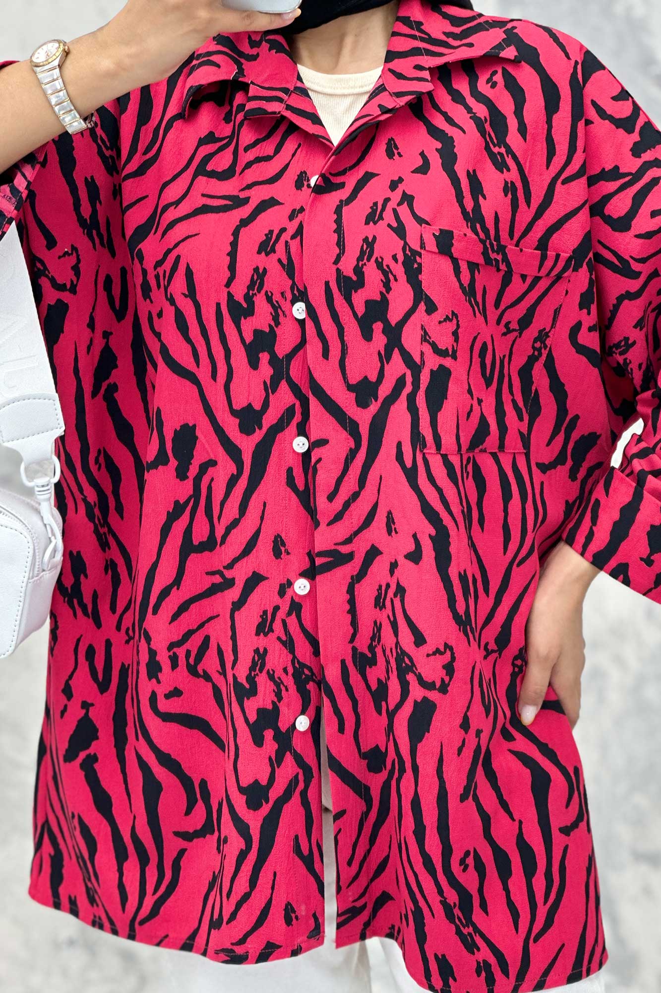 مانتو پشت دکمه آستین پاگن ریفا