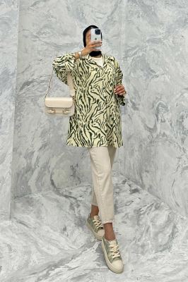 مانتو پشت دکمه آستین پاگن ریفا