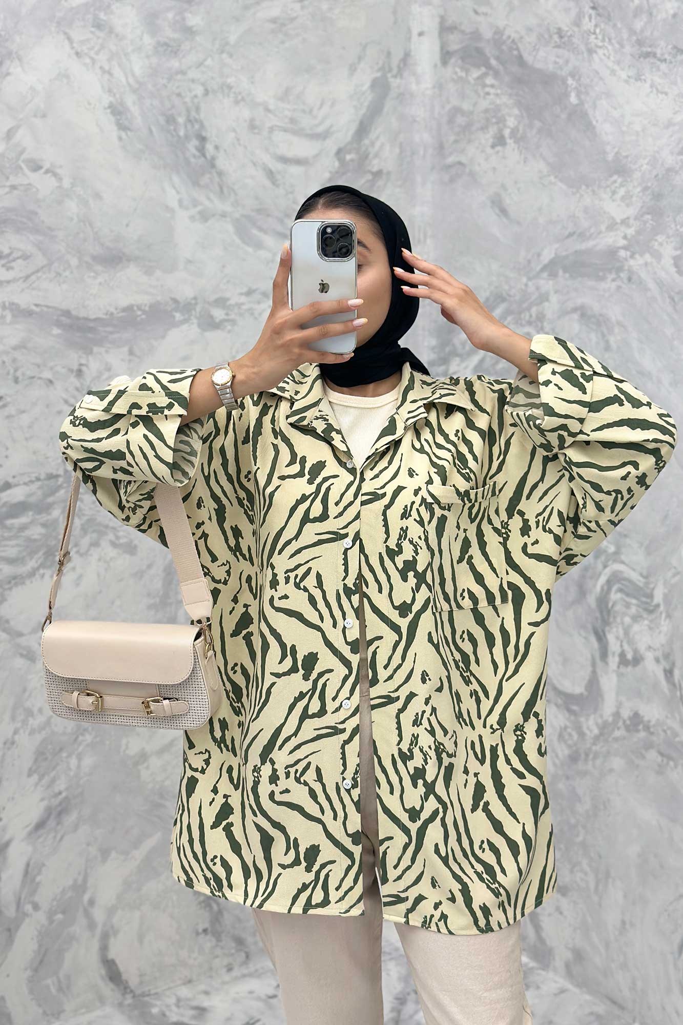 مانتو پشت دکمه آستین پاگن ریفا