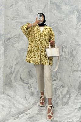 مانتو پشت دکمه آستین پاگن ریفا