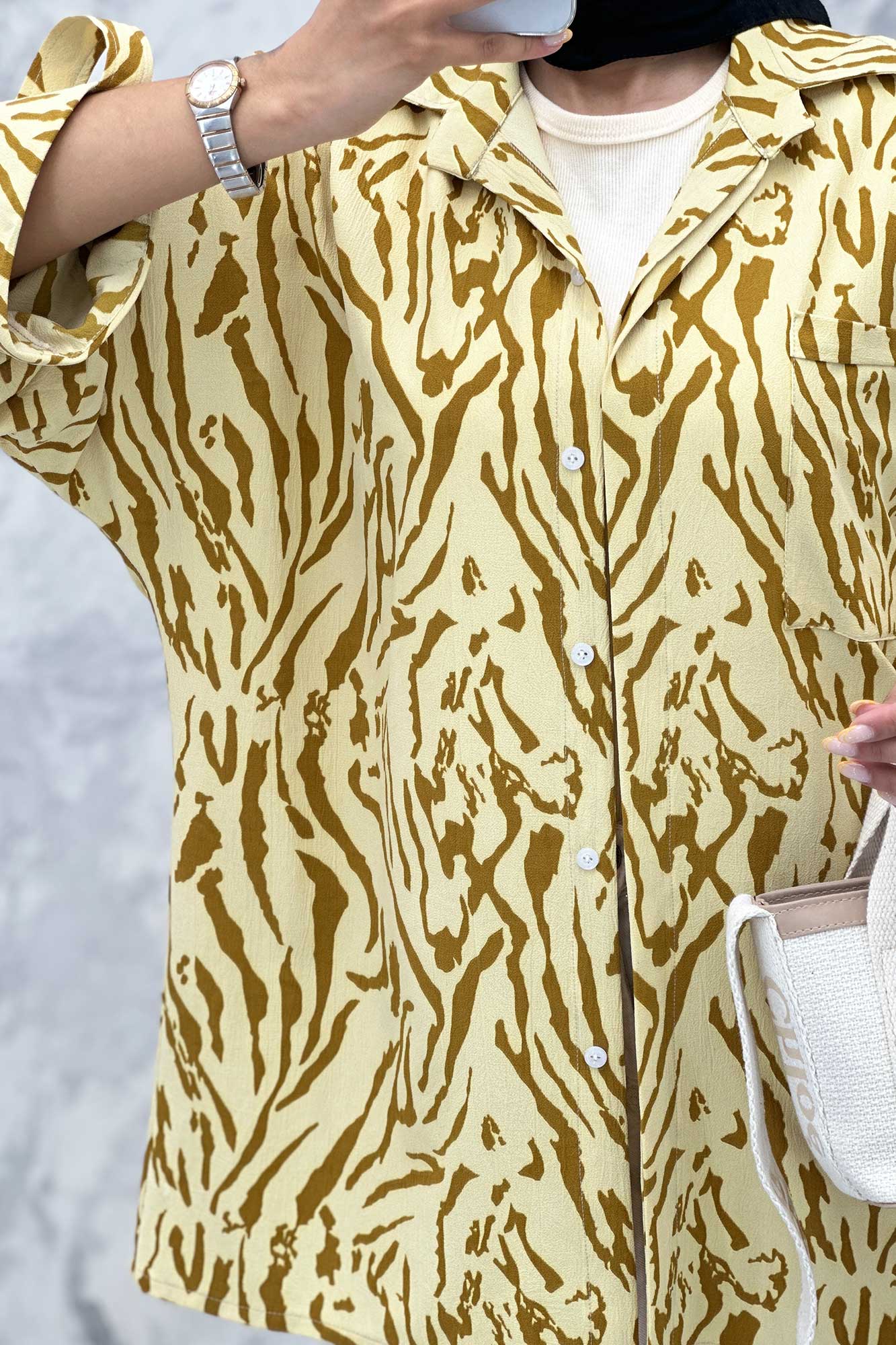 مانتو پشت دکمه آستین پاگن ریفا