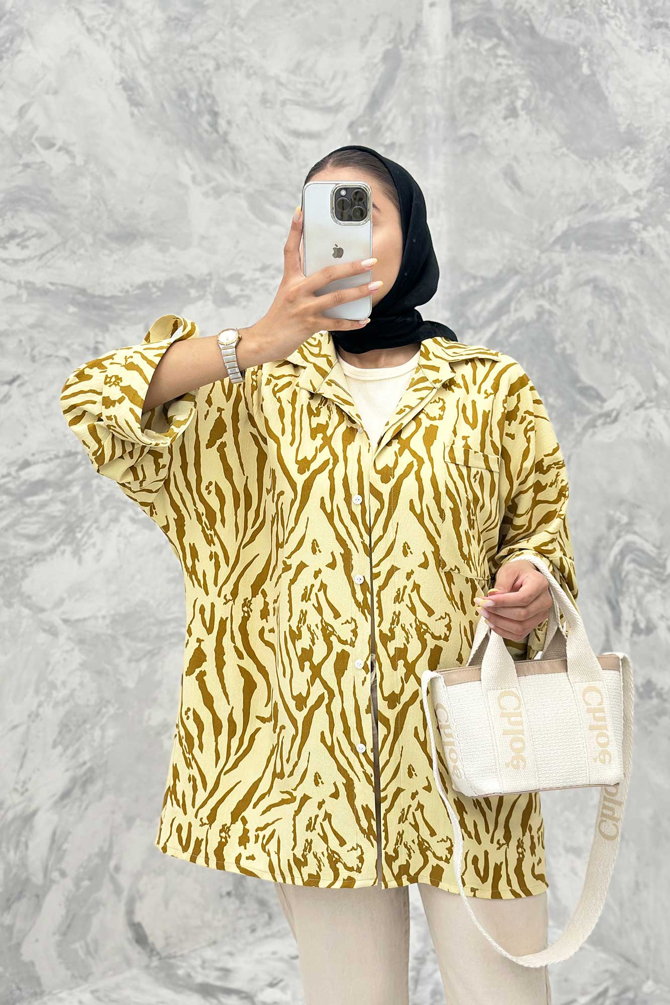 مانتو پشت دکمه آستین پاگن ریفا