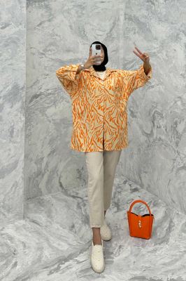 مانتو پشت دکمه آستین پاگن ریفا