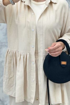 ست مانتو و دامن چین دار کنفی نانسی