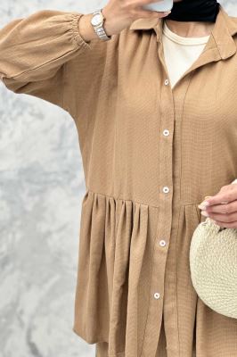 ست مانتو و دامن چین دار کنفی نانسی