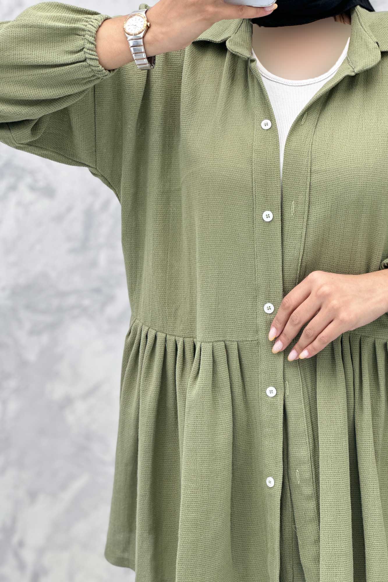 ست مانتو و دامن چین دار کنفی نانسی