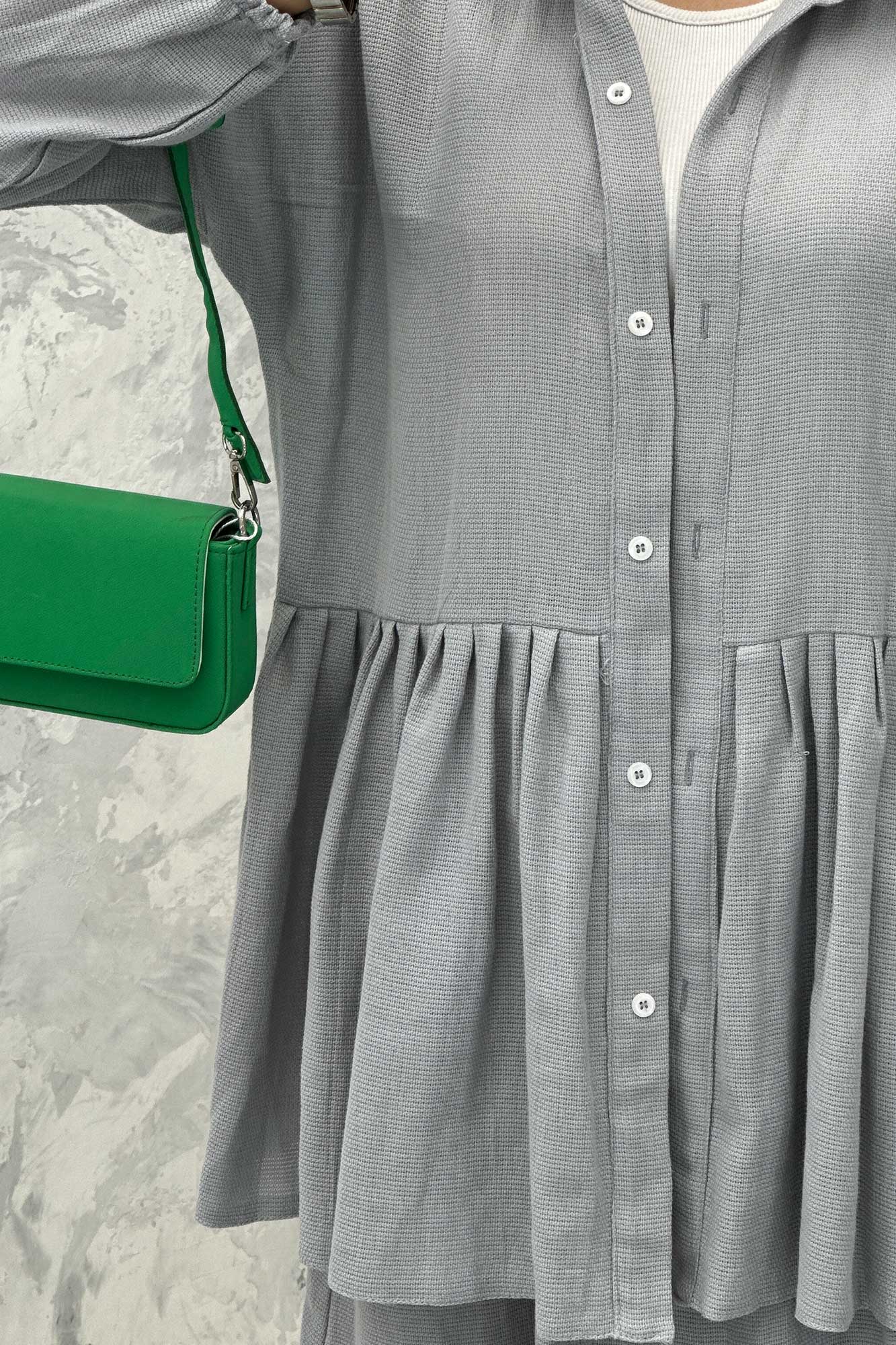 ست مانتو و دامن چین دار کنفی نانسی