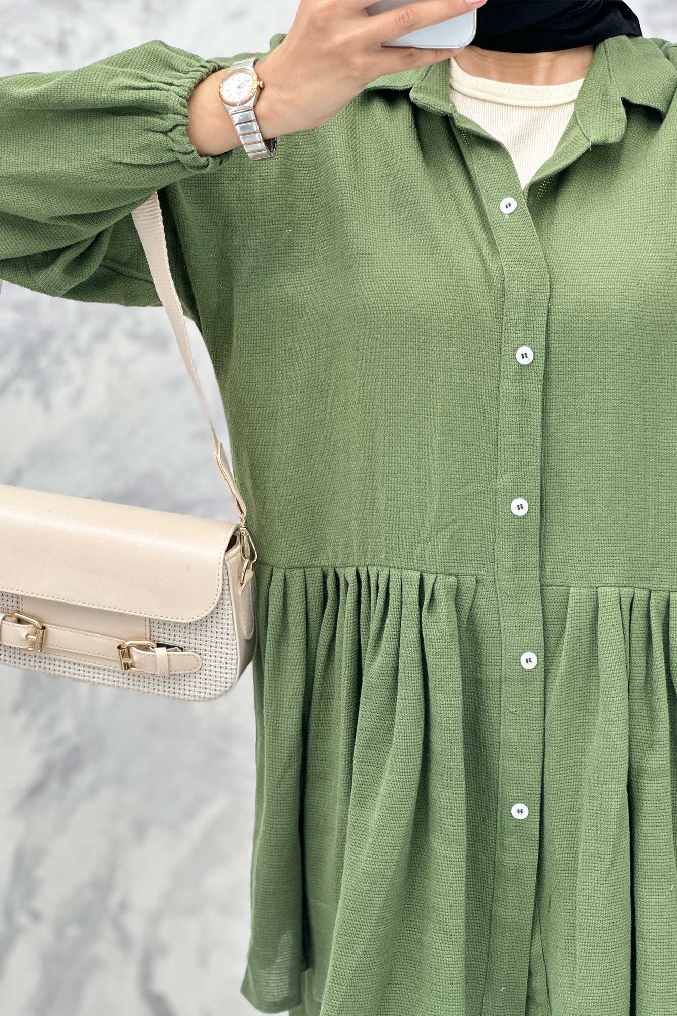 ست مانتو و دامن چین دار کنفی نانسی