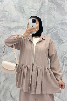 ست مانتو و دامن چین دار کنفی نانسی