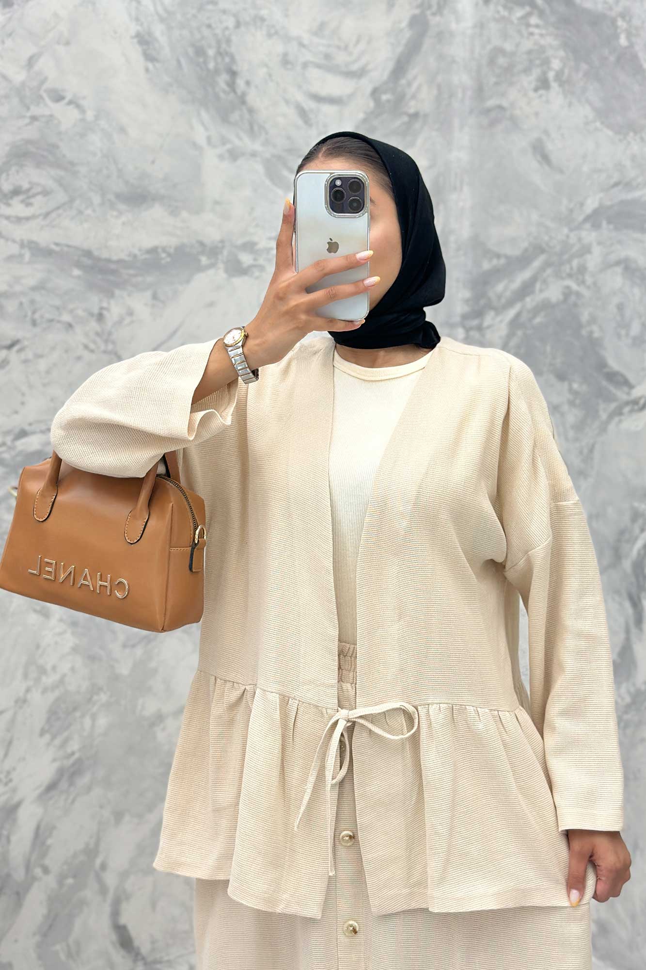 ست مانتو و دامن عروسکی کنفی ماهک