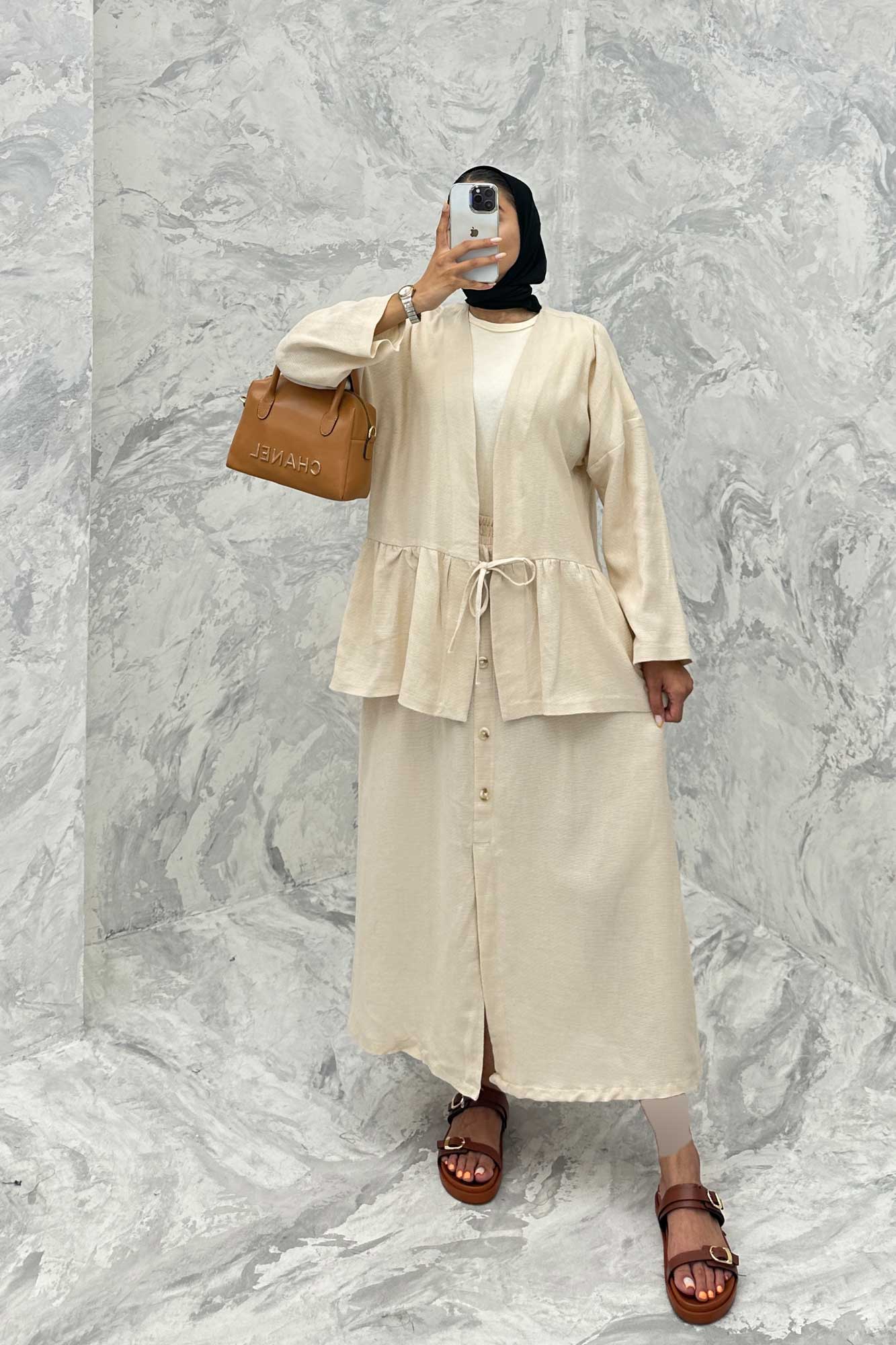 ست مانتو و دامن عروسکی کنفی ماهک