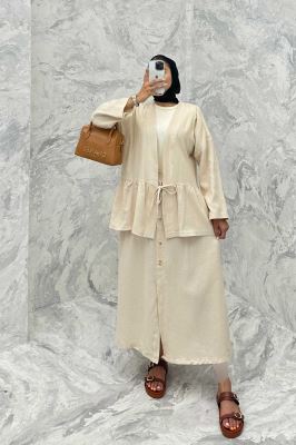 ست مانتو و دامن عروسکی کنفی ماهک