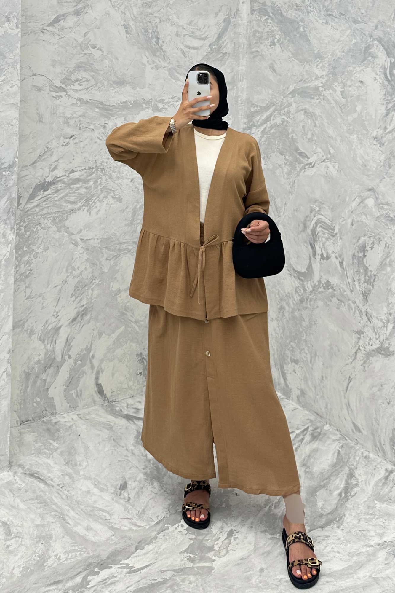 ست مانتو و دامن عروسکی کنفی ماهک