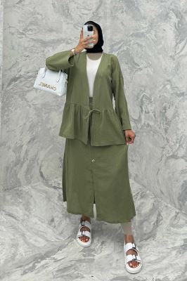 ست مانتو و دامن عروسکی کنفی ماهک