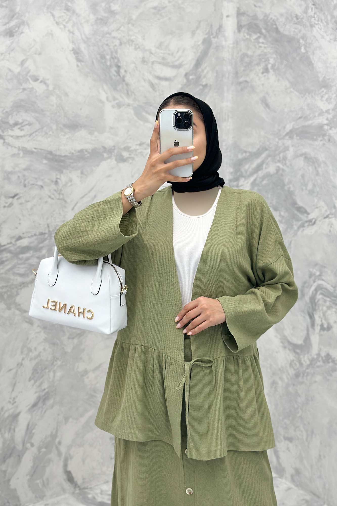 ست مانتو و دامن عروسکی کنفی ماهک