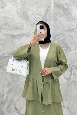 ست مانتو و دامن عروسکی کنفی ماهک