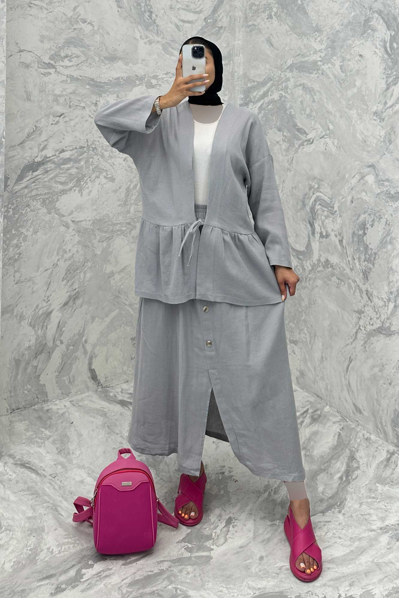 ست مانتو و دامن عروسکی کنفی ماهک