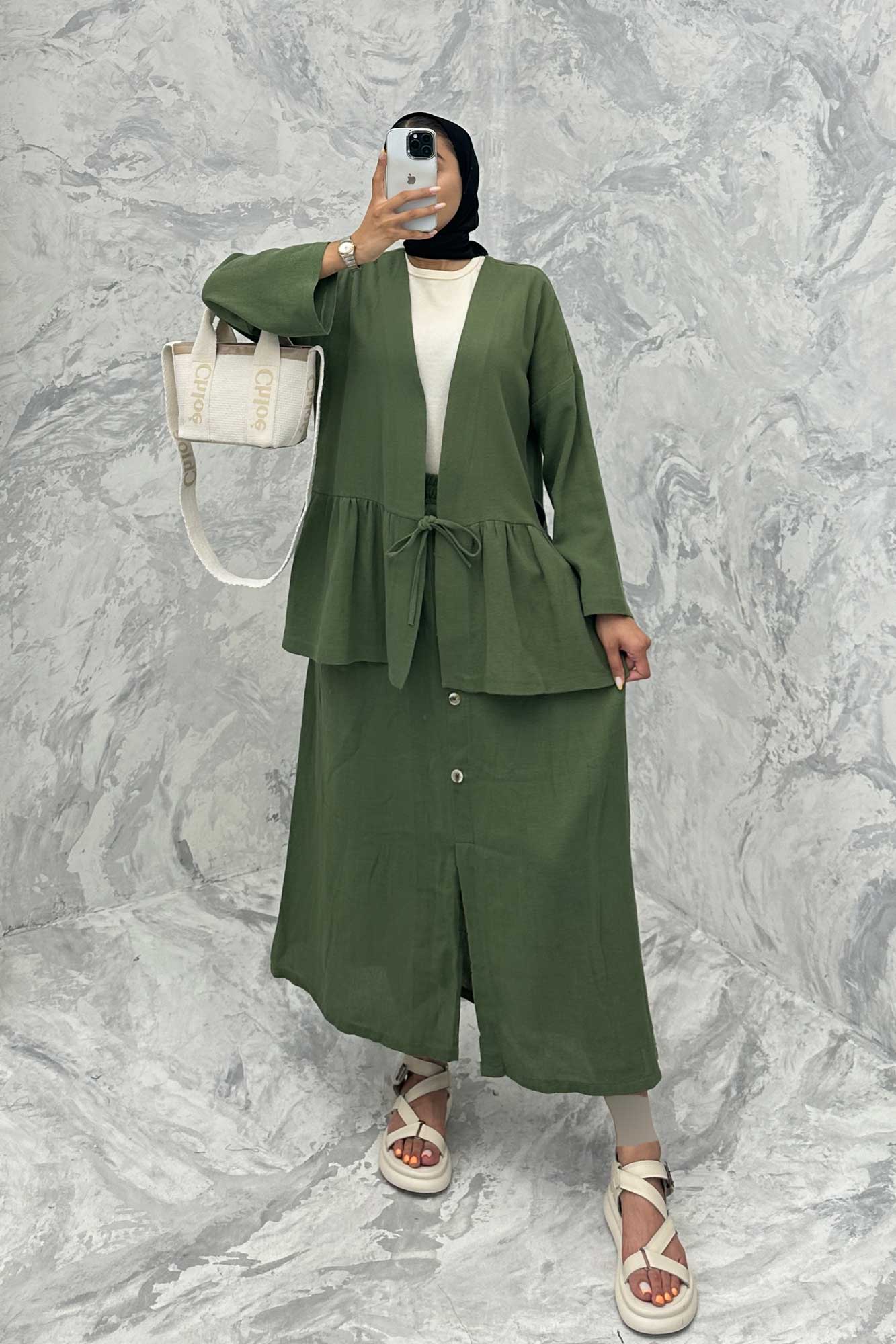 ست مانتو و دامن عروسکی کنفی ماهک