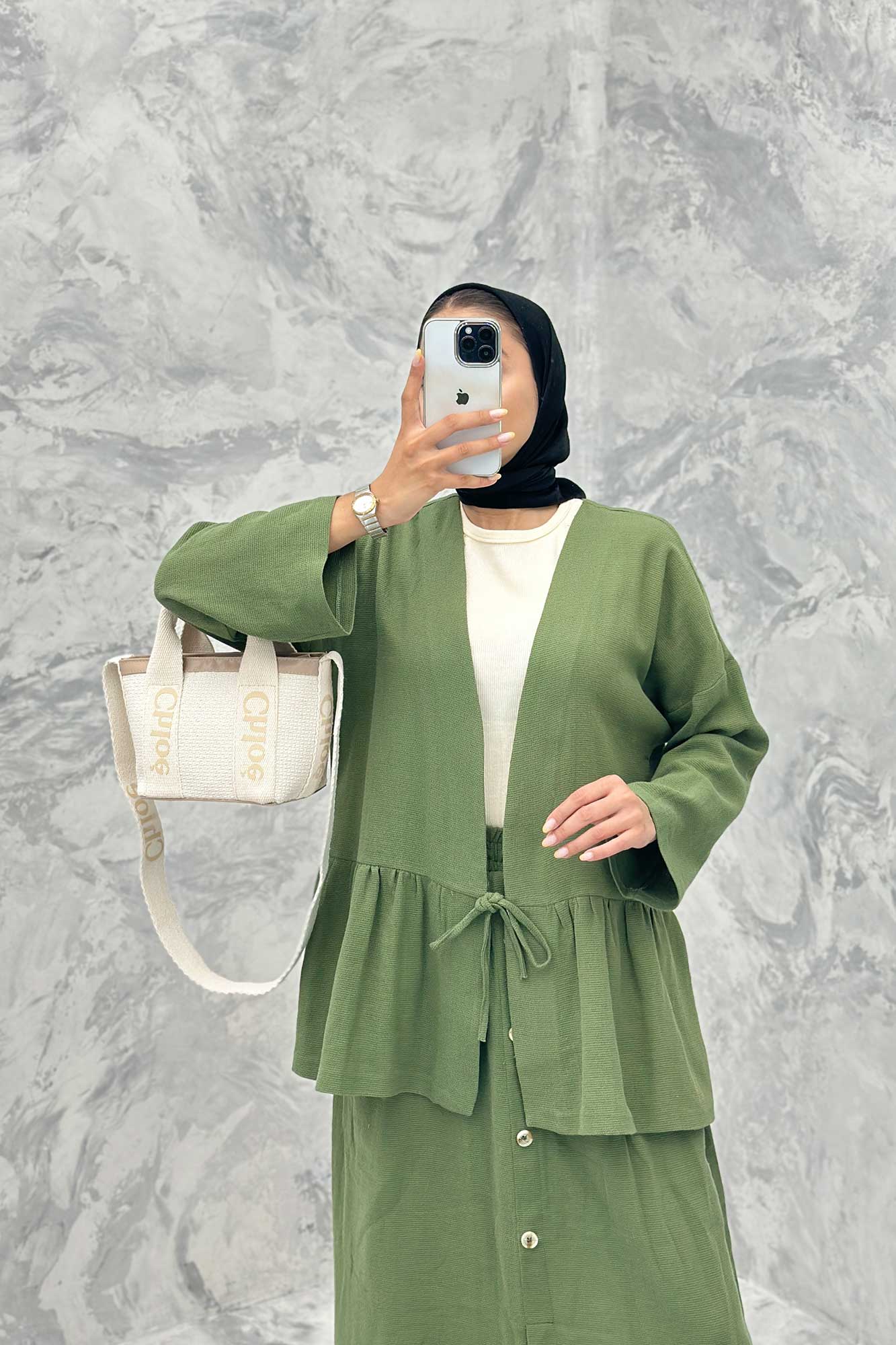 ست مانتو و دامن عروسکی کنفی ماهک