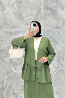 ست مانتو و دامن عروسکی کنفی ماهک