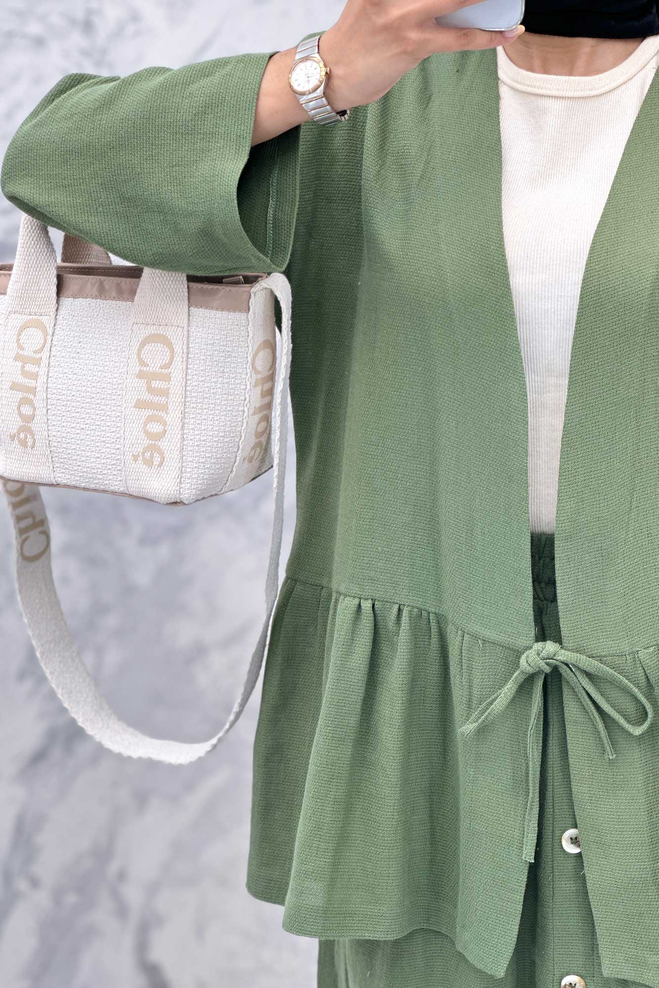 ست مانتو و دامن عروسکی کنفی ماهک