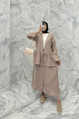 ست مانتو و دامن عروسکی کنفی ماهک