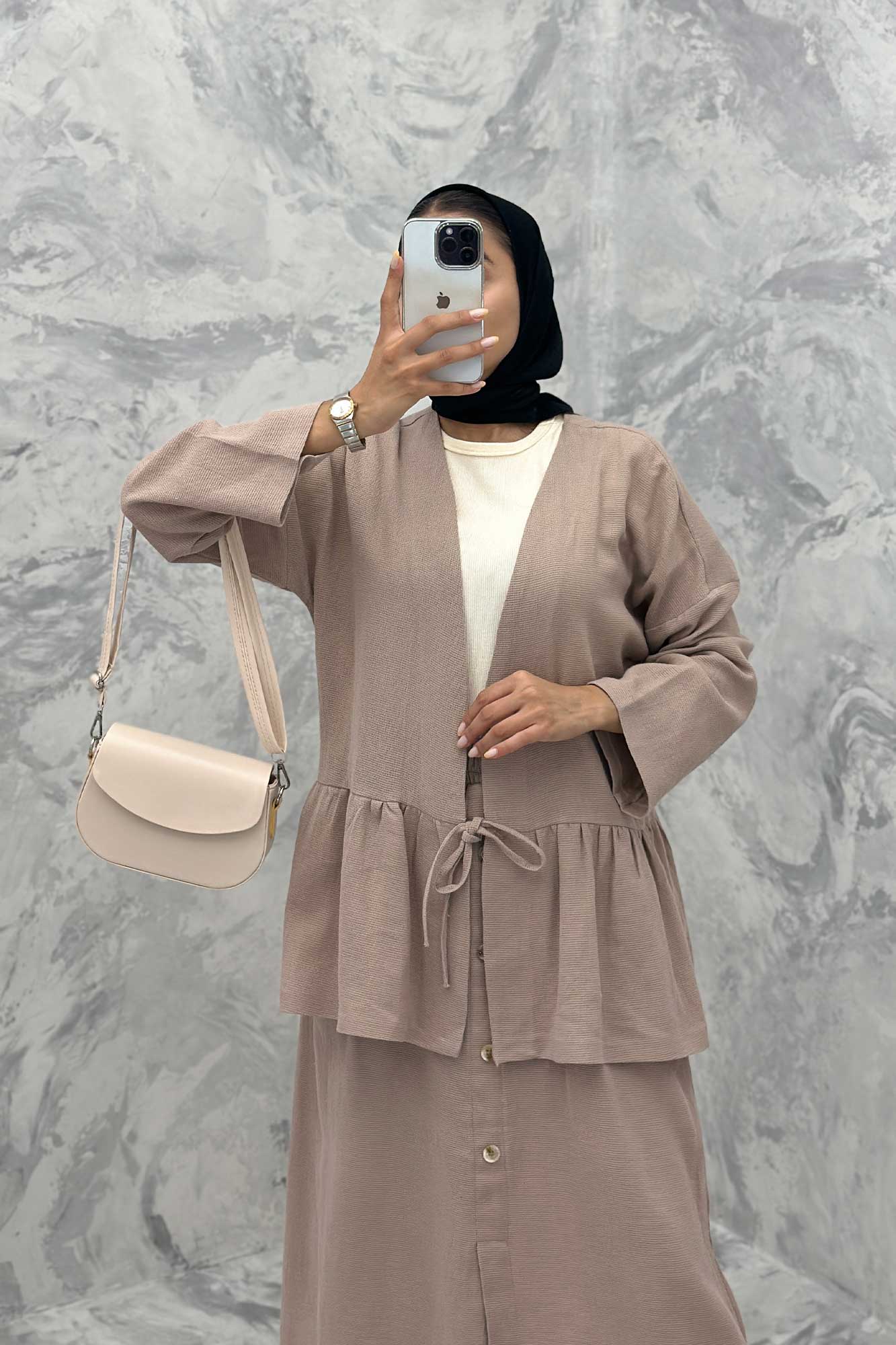 ست مانتو و دامن عروسکی کنفی ماهک