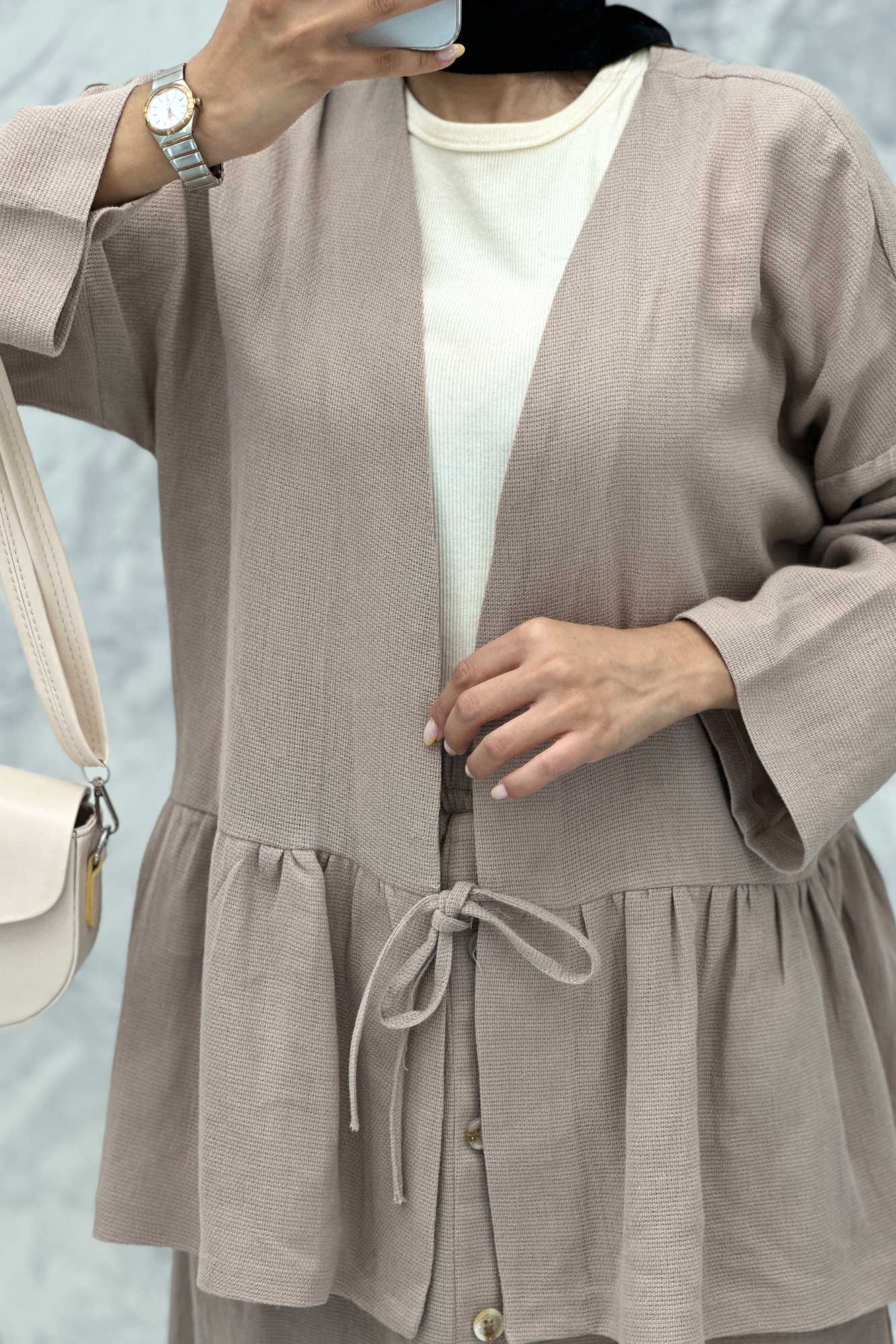 ست مانتو و دامن عروسکی کنفی ماهک