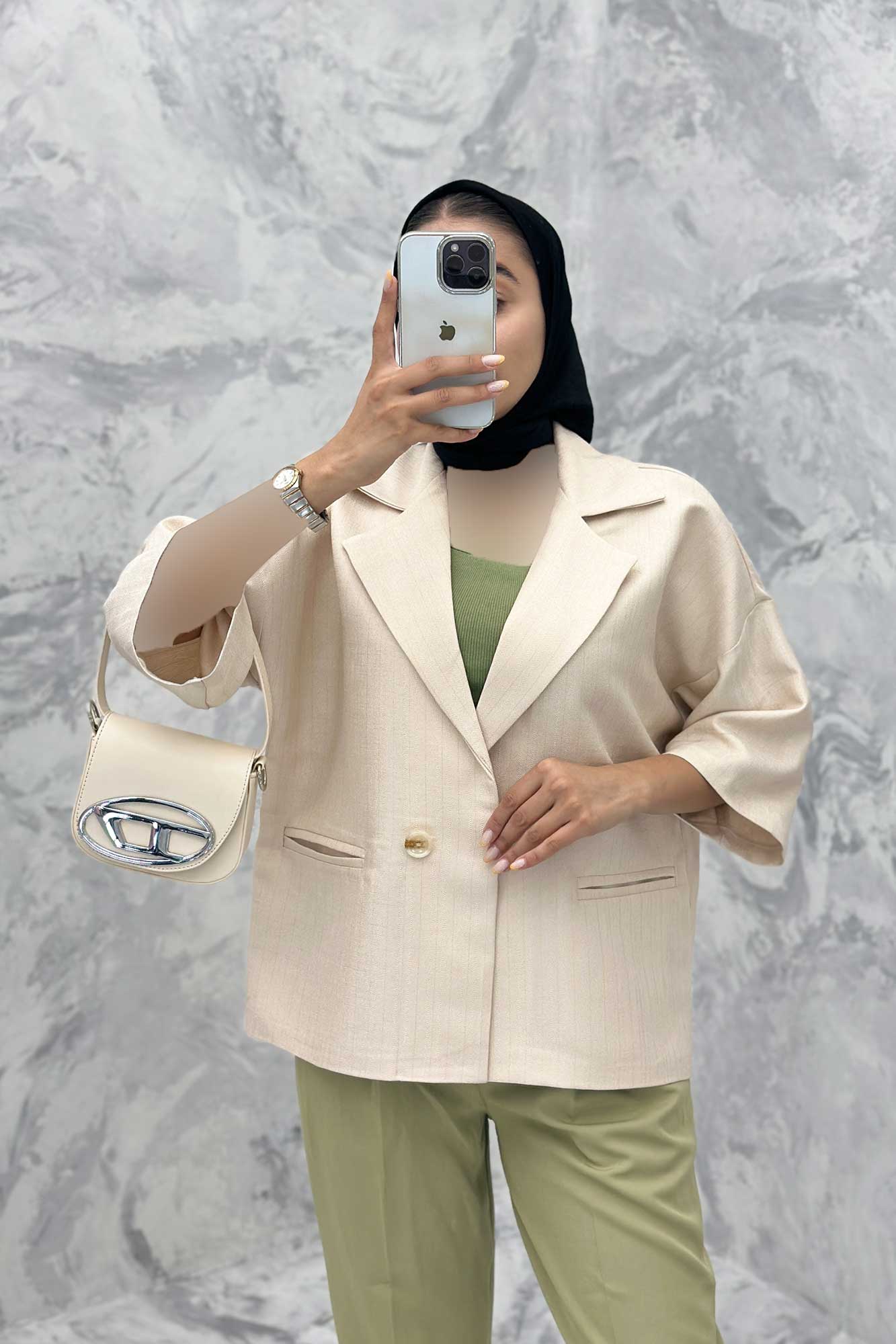 کت آستین سه رب شانتون خطی