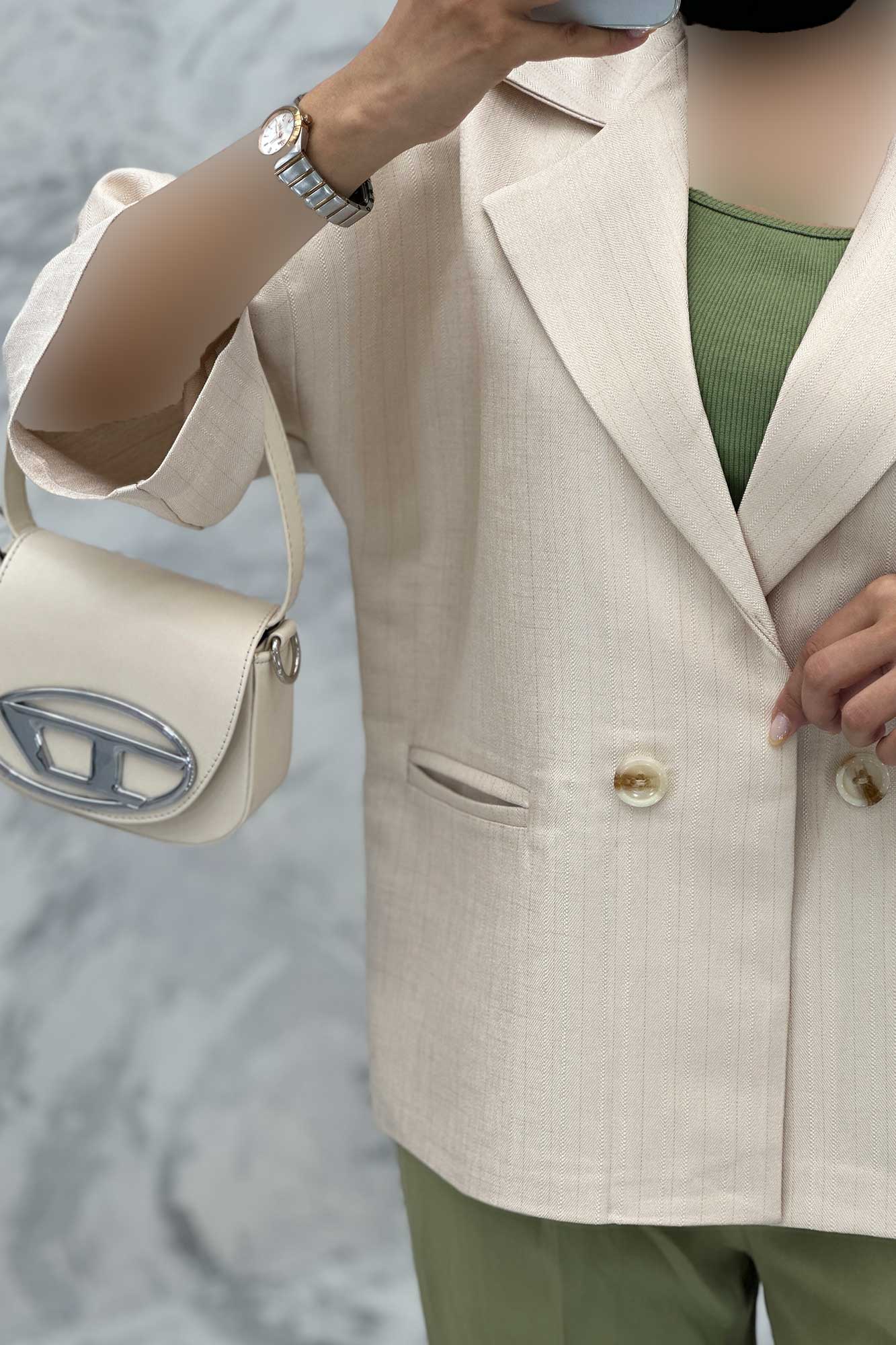 کت آستین سه رب شانتون خطی