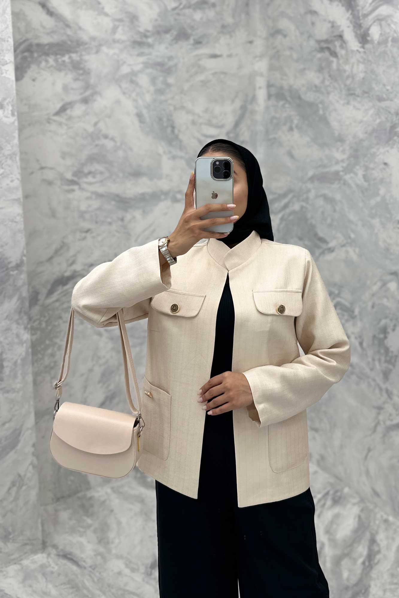 کت یقه دیپلمات شانتون خطی چهار جیب