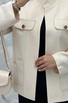 کت یقه دیپلمات شانتون خطی چهار جیب