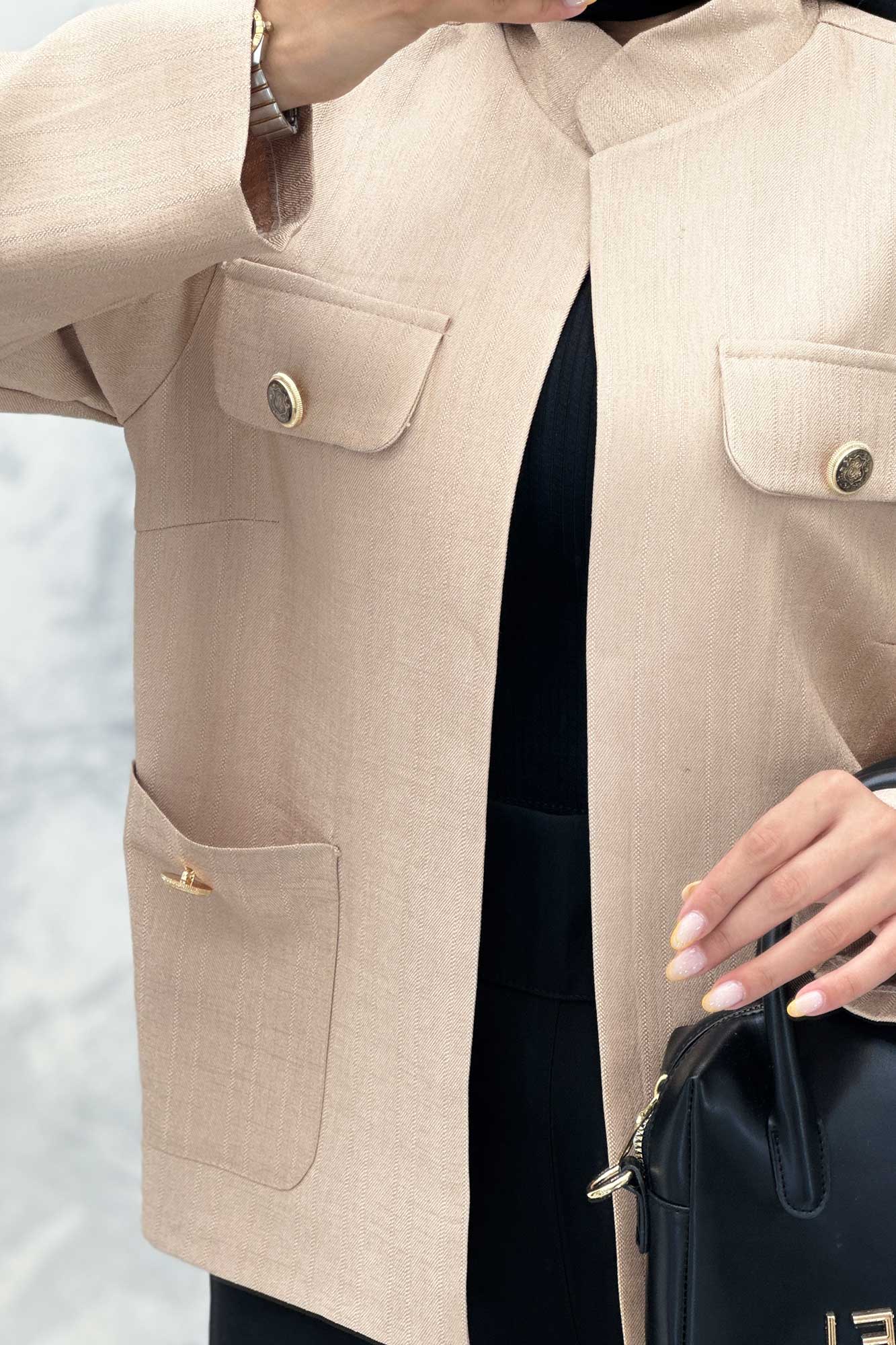 کت یقه دیپلمات شانتون خطی چهار جیب